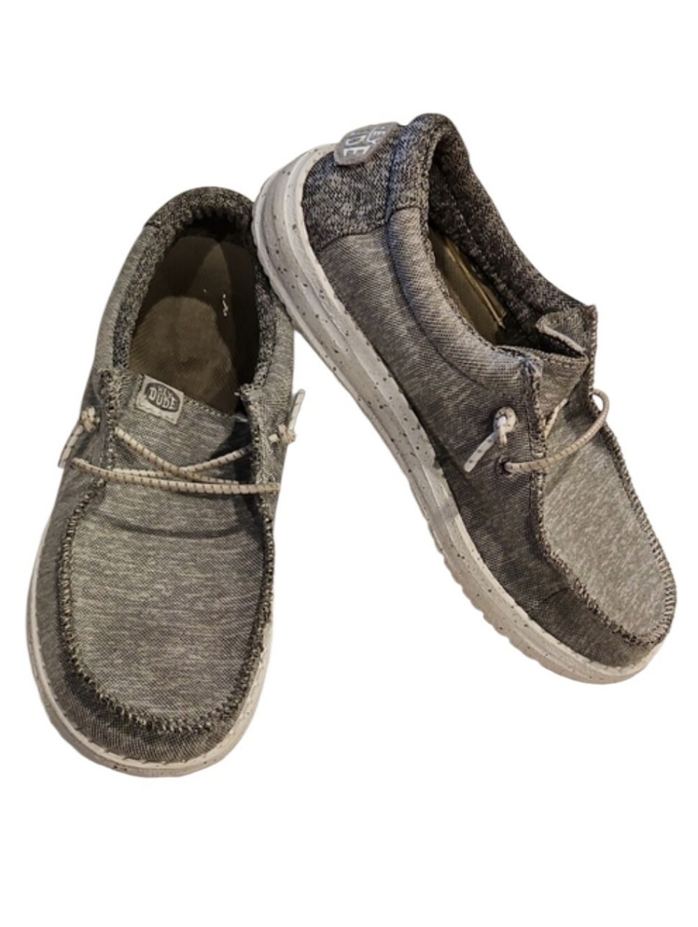 Hey Dude Wally Light Gray Canvas Slip-On Shoes, Size YT1